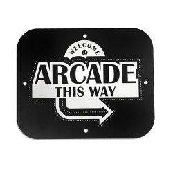 Metal Game Room Sign - Welcome, Arcade This Way To The Right